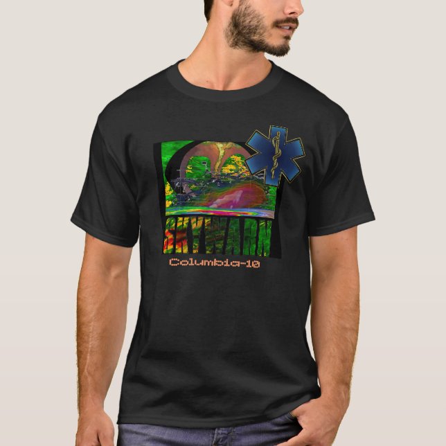 Camiseta Cazador de la tormenta de SKYWARN/estrella de la (Anverso)