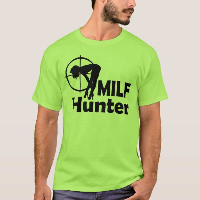 Camiseta Cazador de MILF (texto negro) (Anverso)