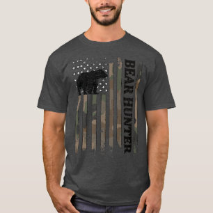 Camiseta Cazador de oso Bandera Americana Oso Cazador de os