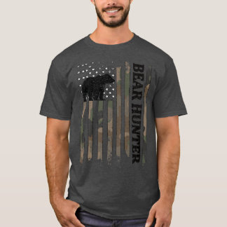 Camiseta Cazador de oso Bandera Americana Oso Cazador de os