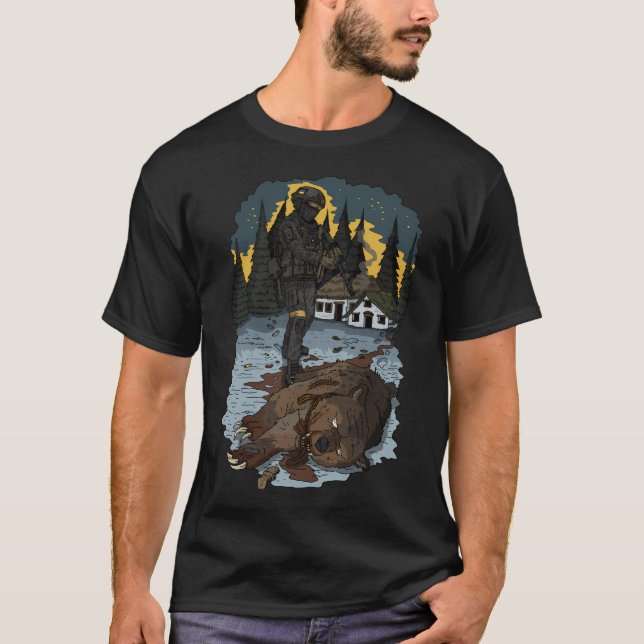 Camiseta Cazador de oso ucraniano. (Anverso)