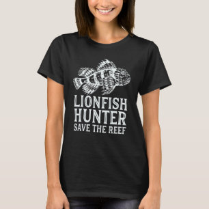 Camiseta Cazador de Peces León Divertido. Regalo de Arrecif