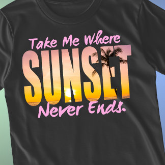 Camiseta Cazador de puesta de sol Retro Verano Palma Mujere