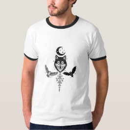 Camiseta Cazador de sueños del tótem sagrado del lobo y el 