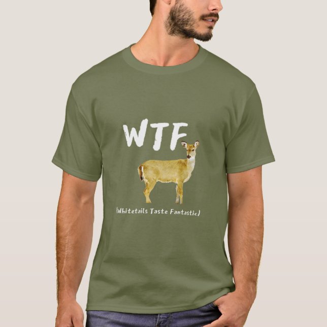 Camiseta Cazador fantástico de la risa WTF del gusto (Anverso)