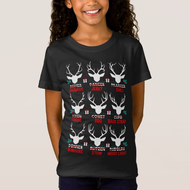 Camiseta Cazador gracioso de todos los renos de Santa Claus (Anverso)