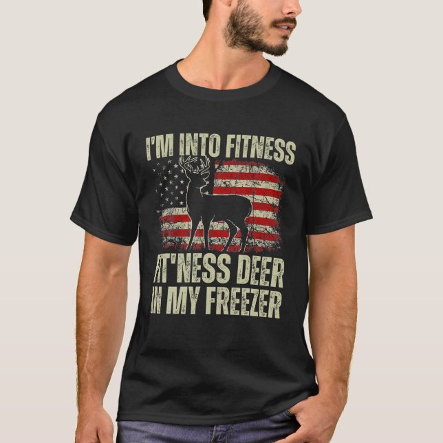 Camiseta Cazador gracioso papá estoy en el gimnasio Deer Fr (Anverso)