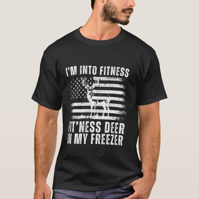 Camiseta Cazador gracioso papá estoy en el gimnasio Deer Fr (Anverso)