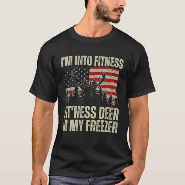 Camiseta Cazador gracioso papá estoy en el gimnasio Deer Fr (Anverso)