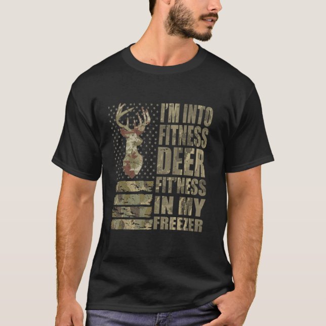 Camiseta Cazador gracioso papá estoy en el gimnasio Deer Fr (Anverso)