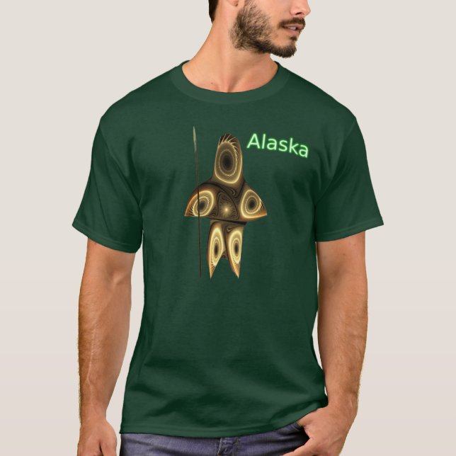 Camiseta Cazador inuit fractal (Anverso)