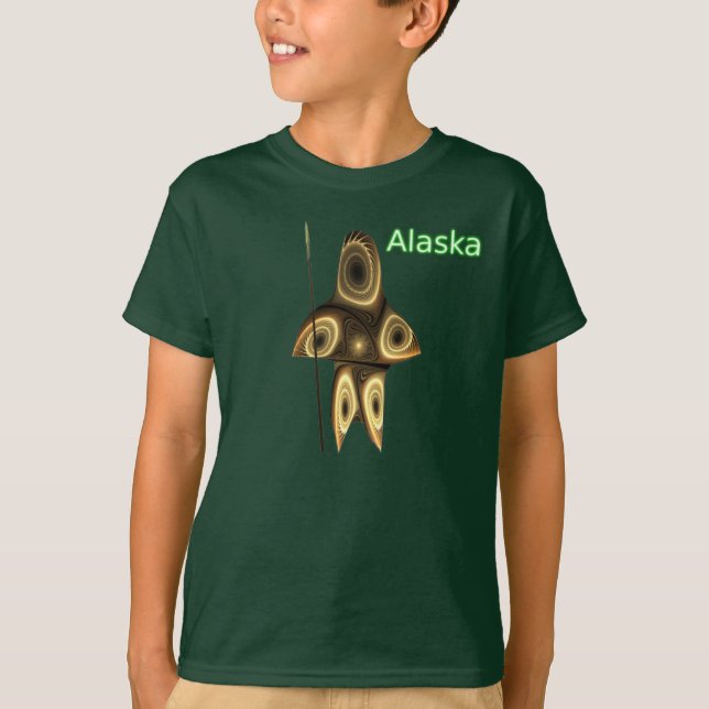Camiseta Cazador inuit fractal (Anverso)