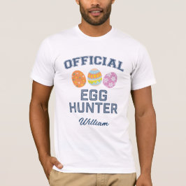 Camiseta Cazador Oficial de Huevos Personalizado Nombre Pas