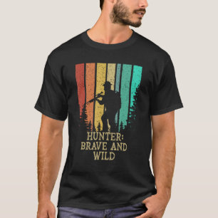 Camiseta Cazador valiente y salvaje caza de animales en pap