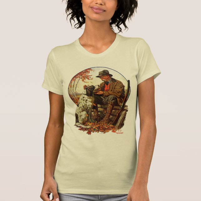 Camiseta Cazador y perro de aguas (Anverso)