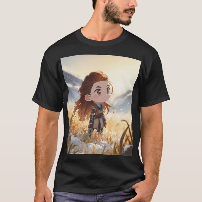 Camiseta Cazadora Chibi Máquina (Anverso)