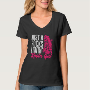 Camiseta Cazadora de rocas Solo una chica que ama las rocas
