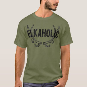 Camiseta Cazadora Elkaholic Funny Elk