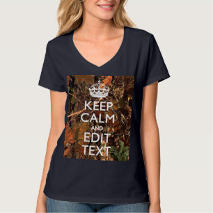 Camiseta Cazadores Caen Camuflaje Mantén Tranquilo Tu Texto