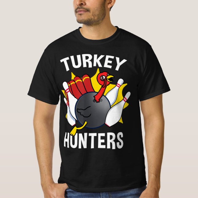 Camiseta Cazadores de Turquía lanzan boliche de diversión (Anverso)