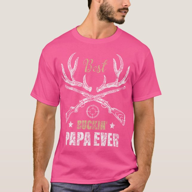 Camiseta Cazadores de venados del mejor Buckin' Papa Ever C (Anverso)