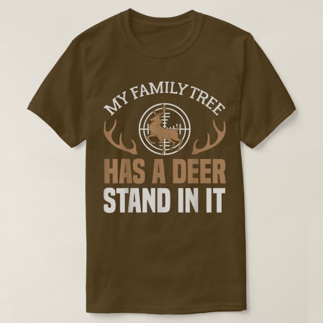 Camiseta Cazadores de venados para hombres Mi árbol familia (Diseño del anverso)