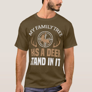 Camiseta Cazadores de venados para hombres Mi árbol familia