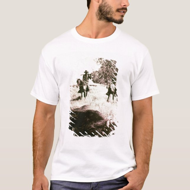 Camiseta Cazadores del bisonte americano (foto de b/w) (Anverso)