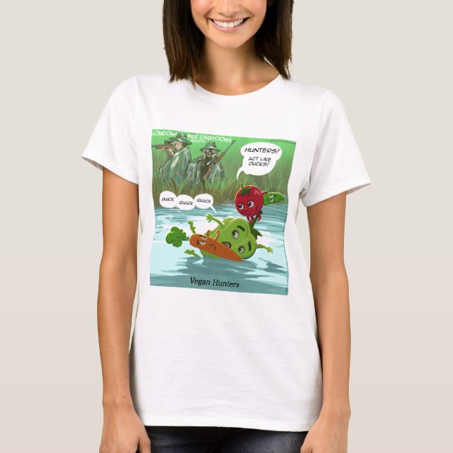 Camiseta Cazadores Veganos Divertidos (Anverso)