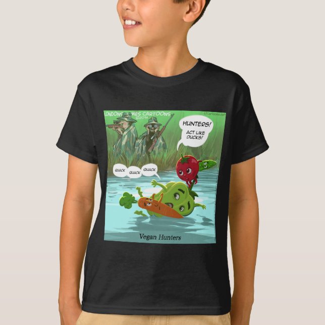 Camiseta Cazadores Veganos Divertidos (Anverso)