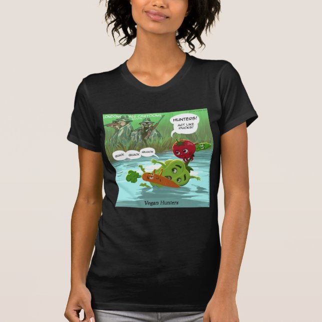 Camiseta Cazadores Veganos Divertidos (Anverso)