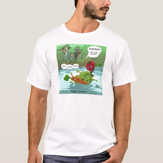 Camiseta Cazadores Veganos Divertidos (Anverso)