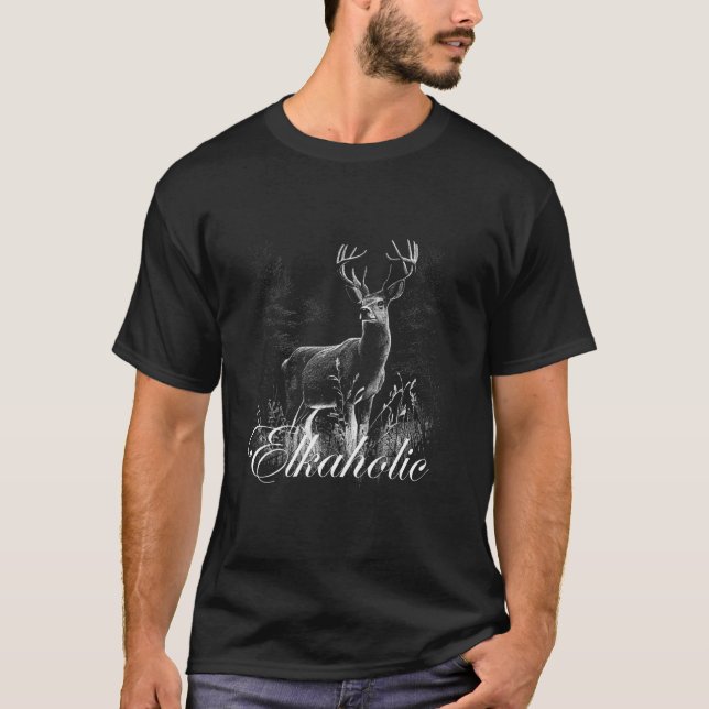 Camiseta Cazando a los cazadores elkaholic Hombres Wilderne (Anverso)