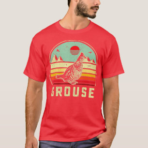 Camiseta Cazando Ave de Ruffed Grouse DAD Retro puesta de s