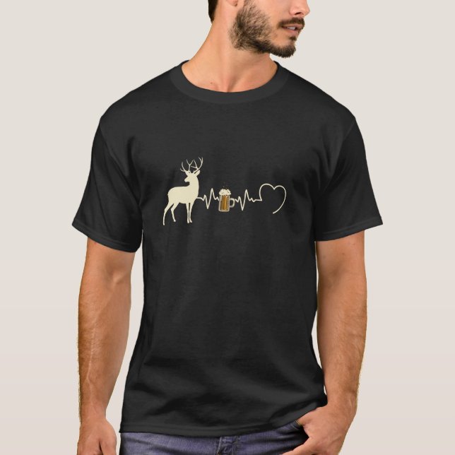 Camiseta Cazando el humor del hombre de la cerveza ciervo c (Anverso)