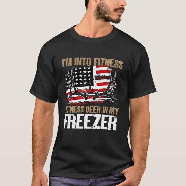 Camiseta Cazando estoy en aptitud deer Freezer Hunter Dad H (Anverso)