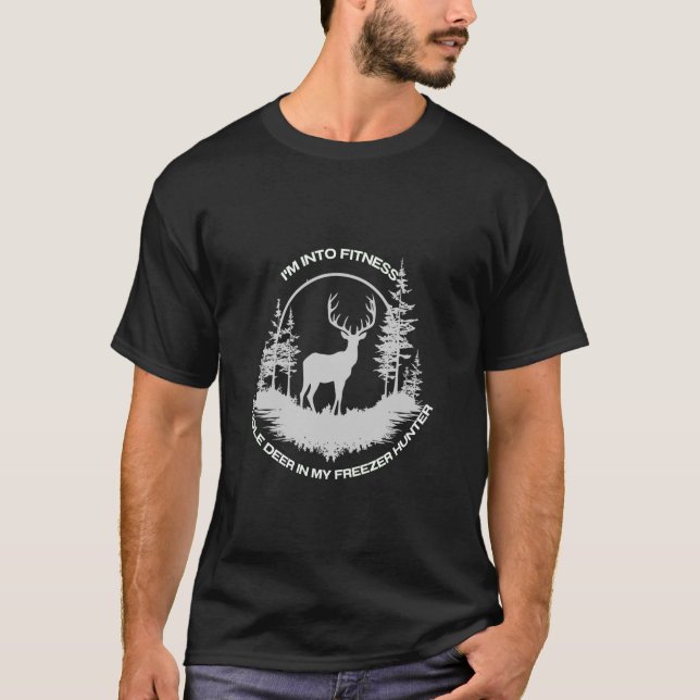 Camiseta Cazando estoy en aptitud para el fitness ciervo en (Anverso)