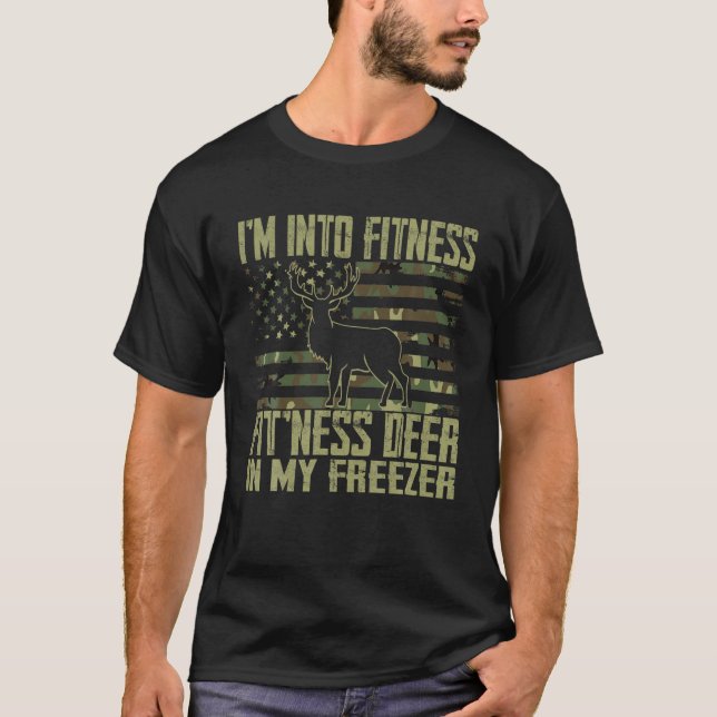 Camiseta Cazando estoy en el gimnasio Deer Freezer Funny Gi (Anverso)