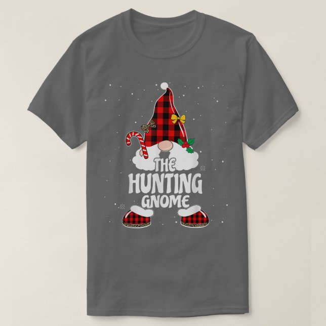 Camiseta Cazando Gnome Buffalo Plaid Coincidiendo con la Fa (Diseño del anverso)