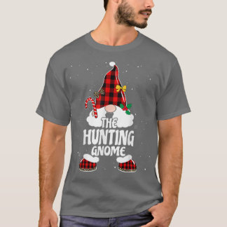Camiseta Cazando Gnome Buffalo Plaid Coincidiendo con la Fa