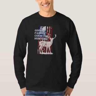 Camiseta Cazando la bandera de ciervos de la familia Shirt
