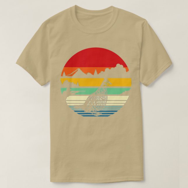 Camiseta Cazando pájaro Ruffed Grouse - Naturaleza retro nu (Diseño del anverso)
