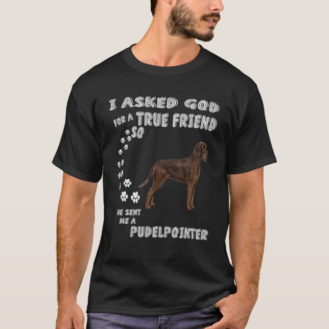 Camiseta Cazando Perro Cita a Mamá Papá Vestido, Pudelpunte (Anverso)