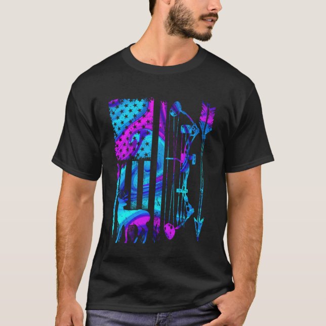 Camiseta Cazando venados cazando Patriotas de la bandera es (Anverso)