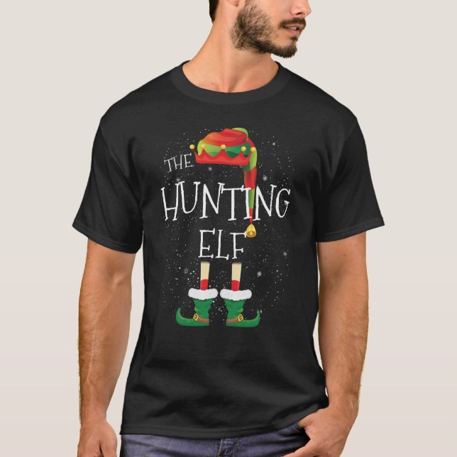 Camiseta Cazar Navidades de pareja de pareja de pareja elfo (Anverso)