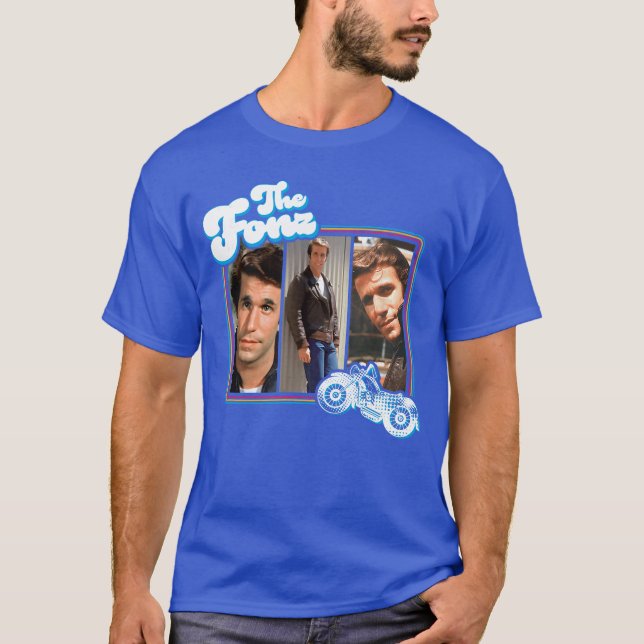 Camiseta CBS Happy Dayshe Fonz Mens Unise Grey Cartoon Crew (Anverso)