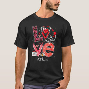 Camiseta Cca Enfermera Vida Amor Corazón Stethoscope Rn Enf