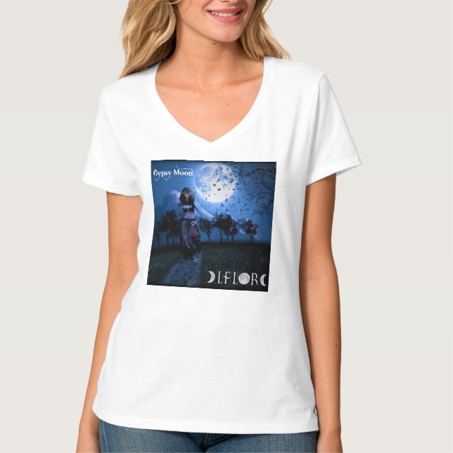 Camiseta CD de Elflore Gypsy Moon (Anverso)