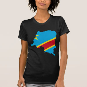 Camiseta CD del mapa de la bandera de Congo