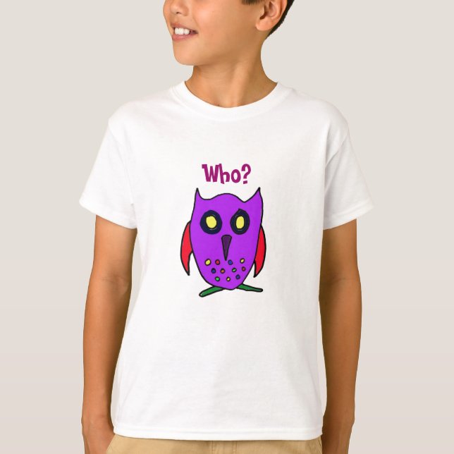 Camiseta CD- ¿Quién? Camisas de Crtoon Owl (Anverso)
